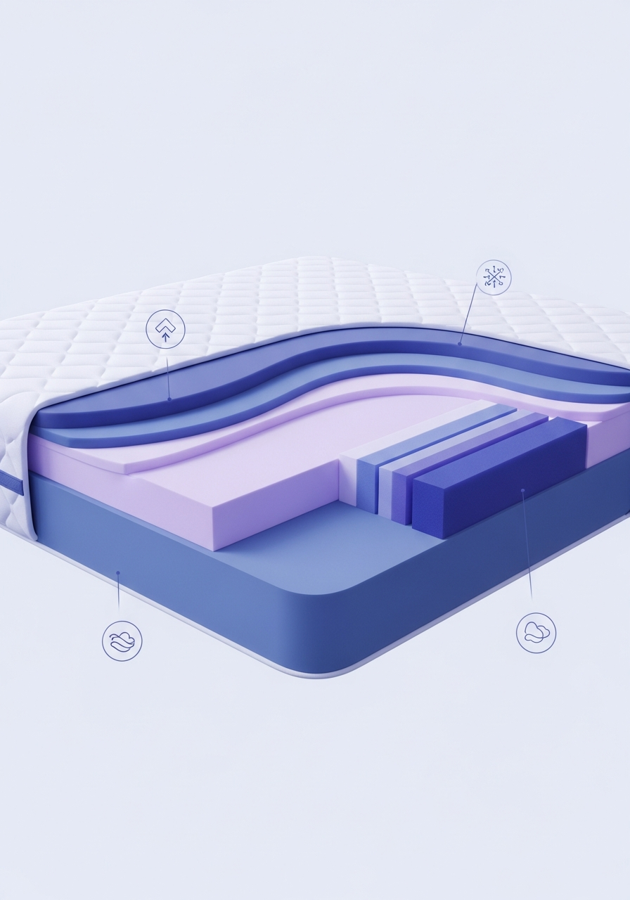 Matras lagen en slaapwetenschap visualisatie